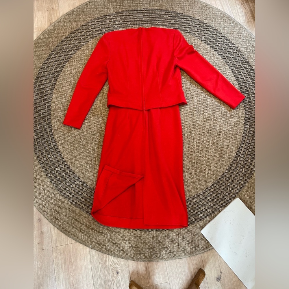Vintage red Caron Chicago Red Long Sleeve Dress size 10 - Picture 10 of 11